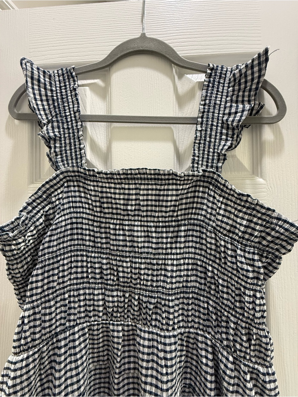 Old Navy Navy and White Striped Smocked Top - Picture 3 of 4